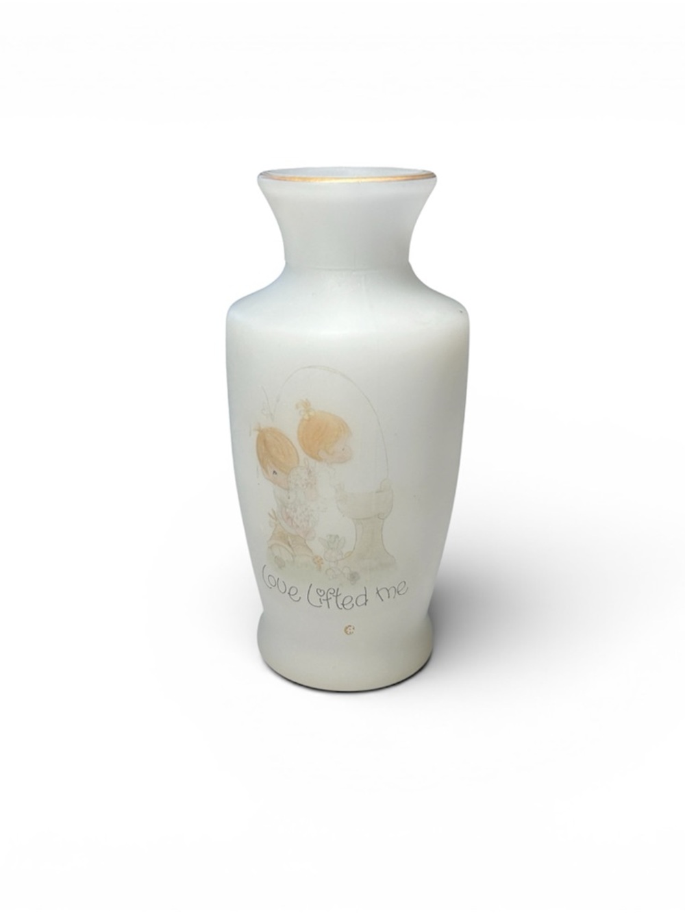 Romantic Angelic Coquette Enesco Japan Vintage Frosted Ceramic Gold‎ Tone Rim 5”